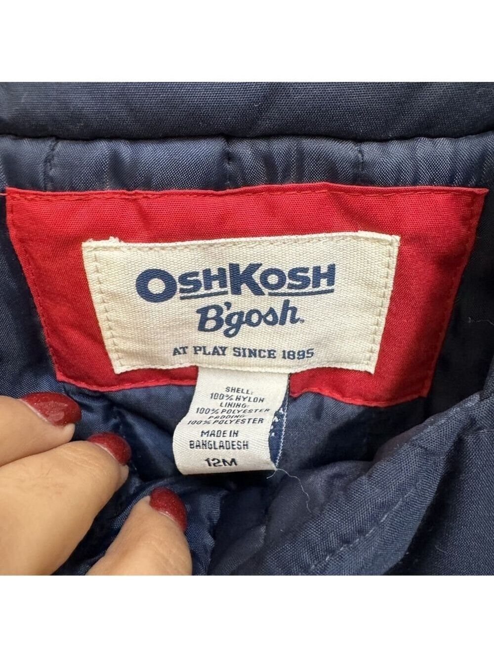 Oshkosh Snow Bib Ski Suit Overalls Navy Blue Size 12M Adjustable Straps - Picture 2 of 4